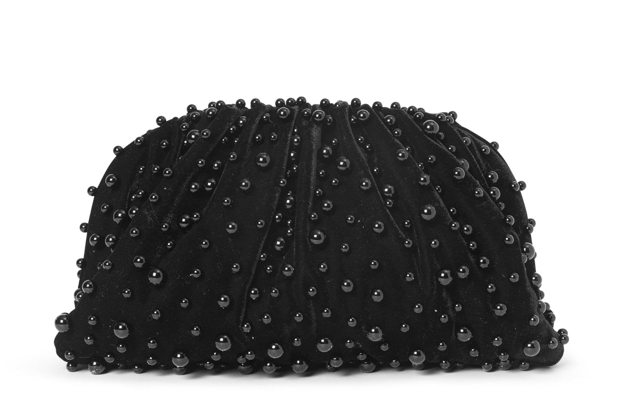 Pearly Velvet clutch - Black